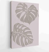 Canvas schilderij - Foliage line art drawing with abstract shape. Abstract Plant Art design for print, cover, wallpaper, Minimal and natural wall art. 1 -    – 1813295317 - 40-30 V