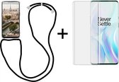 OnePlus 8 Pro hoesje met koord transparant shock proof case - 1x OnePlus 8 Pro screenprotector Full Glue