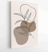 Canvas schilderij - Foliage line art drawing with abstract shape. Abstract Plant Art design for print, cover, wallpaper, Minimal and natural wall art. 3 -    – 1810924393 - 115*75