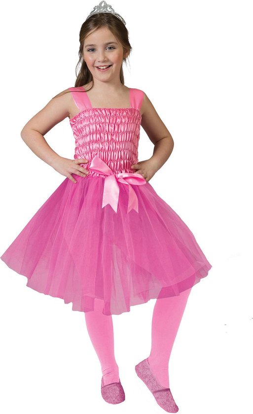 Koning Prins & Adel Kostuum | Roze Dans Prinses Van Het Gala | Meisje | Maat 128 | Carnaval kostuum | Verkleedkleding