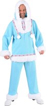 Magic By Freddy's - Eskimo Kostuum - Immuun Voor De Kou Eskimo Noordpool - Man - blauw - Small - Carnavalskleding - Verkleedkleding