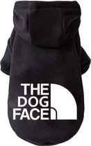 Honden Hoodie - The Dog Face - Kleine Hond - Hondenjas met Capuchon - Hondenkleding - Hondentrui met Capuchon - Zwart