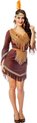 Wilbers & Wilbers - Indiaan Kostuum - Dravende Mustang Mojave Bruine Indiaan Jurk Vrouw - Bruin - Maat 40 - Carnavalskleding - Verkleedkleding