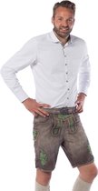 Tannhauser Lederhosen Gaudi Kort 100% Echt Leder Oktoberfest Heren Lederhosen Man -Leer- Bruin/Groen-M