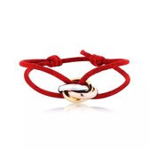 Emilie scarves - armband - drie kleuren rvs - rosé zilver goud - rood