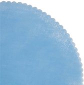 25 lichtblauwe organza tule met gegolfde rand 23cm rond hobbymateriaal