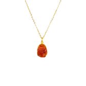 Lunar Wolff - Stone of Ambition - Edelsteenketting - Carnelian - Gold Plated