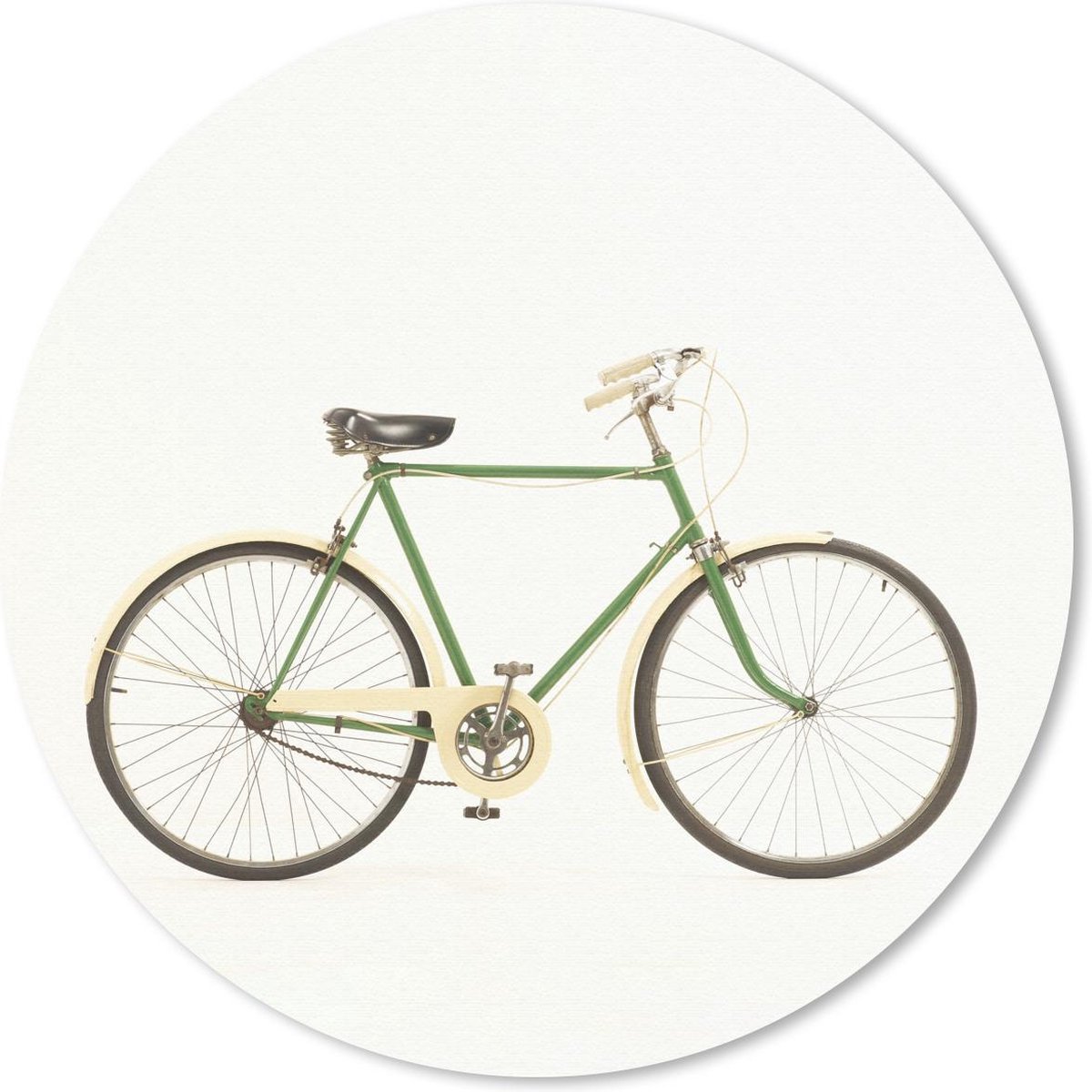 Muismat rond 30x30 cm - Mousepad Fiets - Groen - Wit - Ronde muismatten