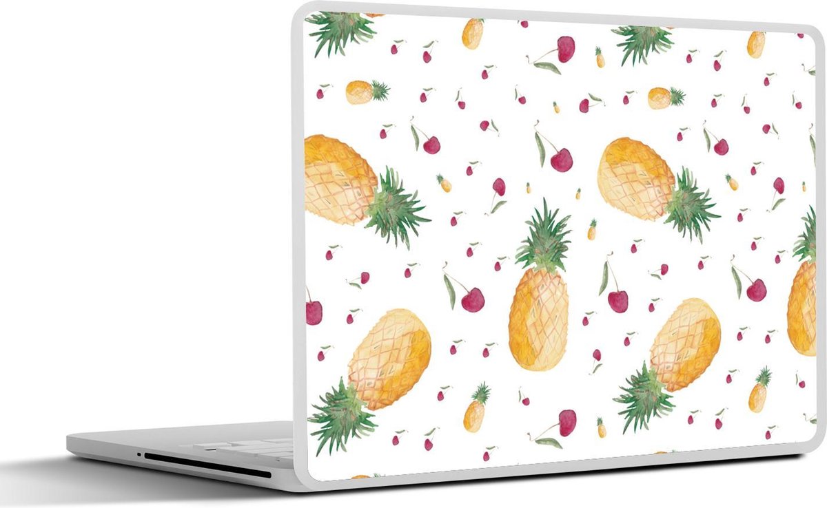 Laptop sticker - 12.3 inch - Fruit - Aquarel - Wit - 30x22cm - Laptopstickers - Laptop skin - Cover