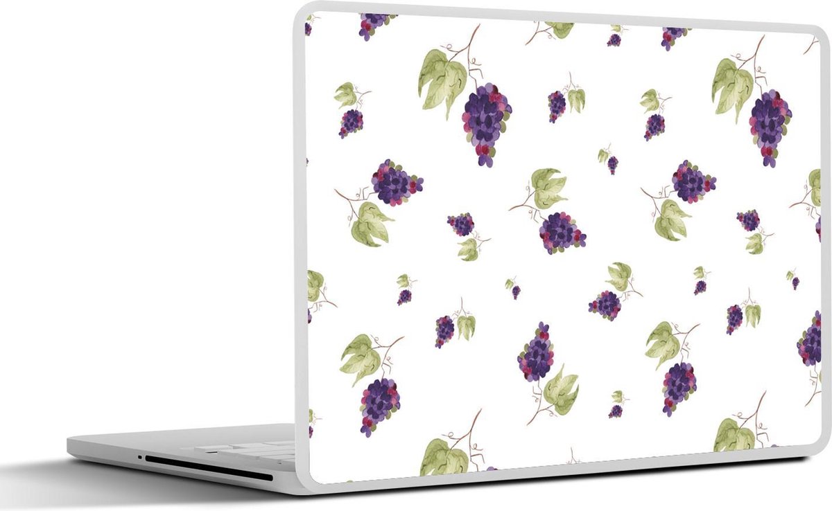 Laptop sticker - 17.3 inch - Druiven - Paars - Wit - 40x30cm - Laptopstickers - Laptop skin - Cover