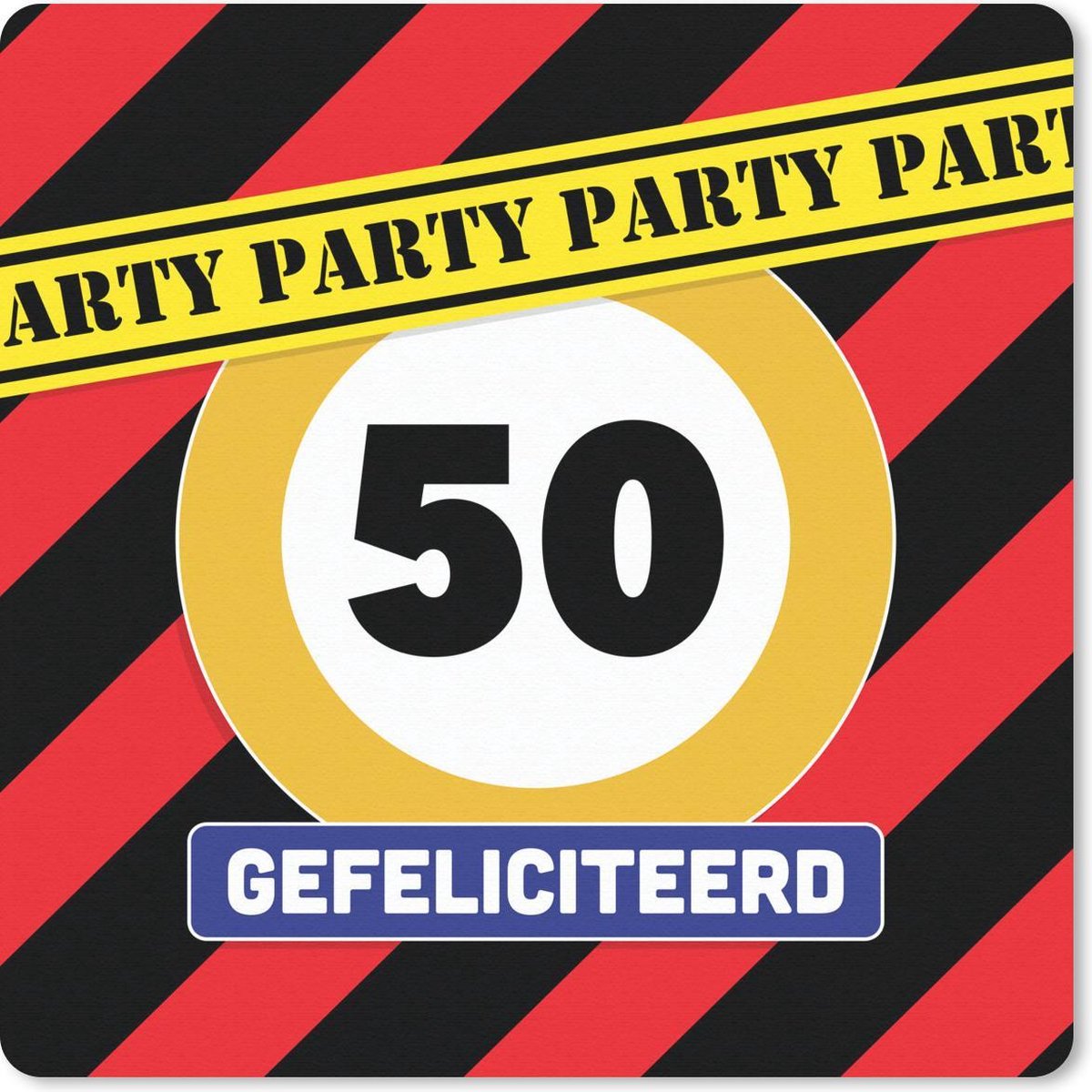 Muismat 30x30 cm - Mousepad Verjaardag - 50 Jaar versiering - Jubileum - Muismatten