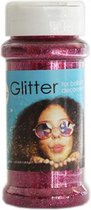 glitter 100 gram kunststof roze