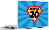 Laptop sticker - 14 inch - Verjaardag cadeau - 20 jaar - Superheldencape - 32x5x23x5cm - Laptopstickers - Laptop skin - Cover