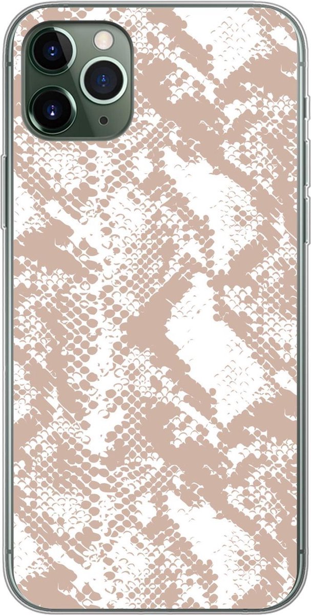 Telefoonhoesje Geschikt voor iPhone 11 Pro Max hoesje - Slangenprint - Vormen - Pastel - Siliconen Telefoonhoesje Telefoonhoesje