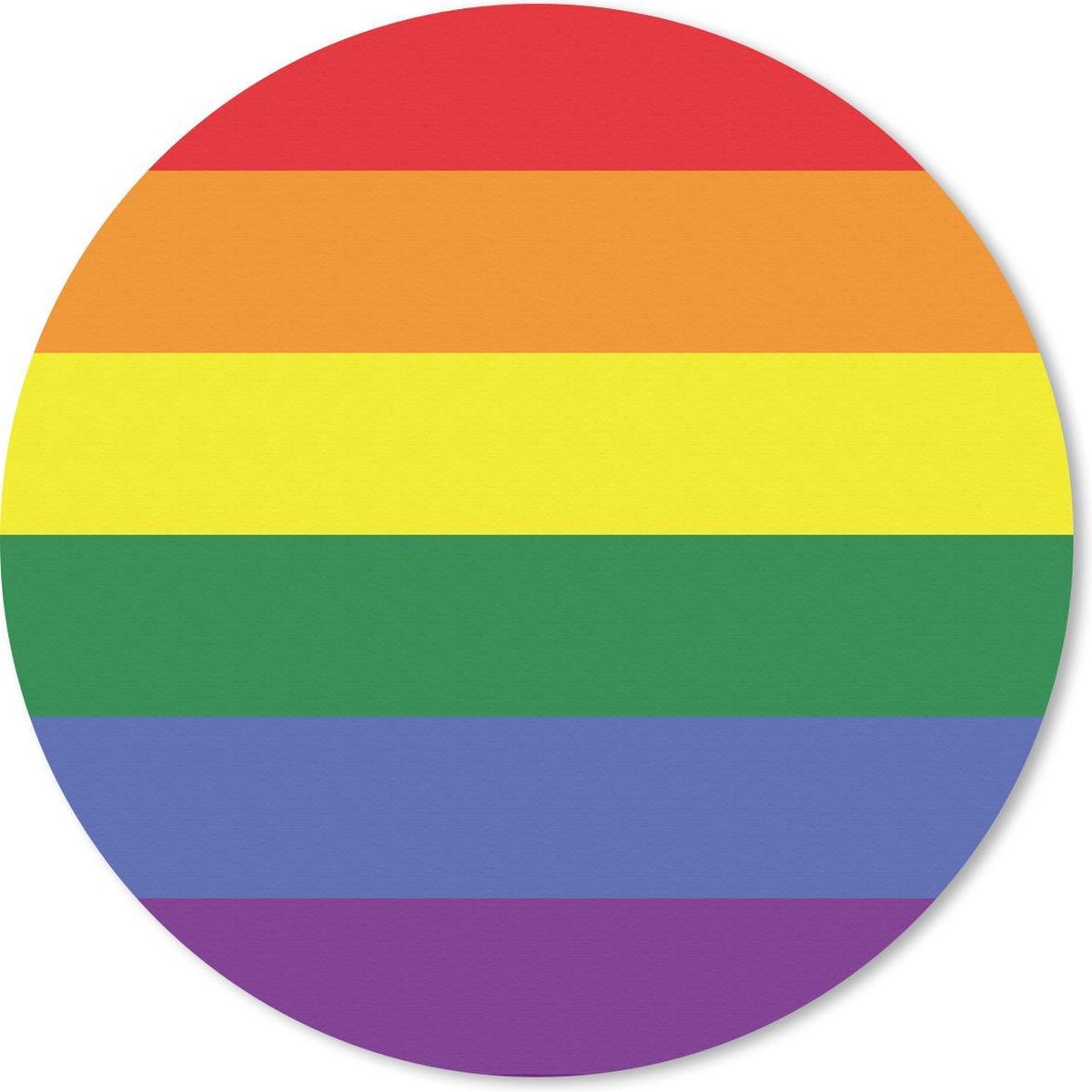 Muismat rond 20x20 cm - Mousepad Regenboog vlag - Pride Vlag - Love - Ronde muismatten