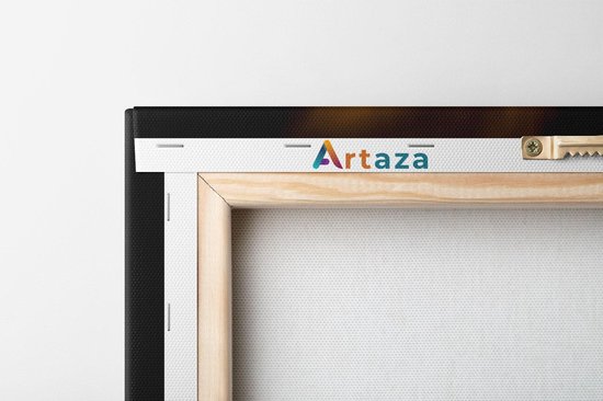 Artaza - Triptyque de peinture sur toile - Plume d'or - 120x80 - Photo sur toile - Impression sur toile