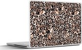 Laptop sticker - 12.3 inch - Panterprint - Vlekken - Bruin - Zwart - 30x22cm - Laptopstickers - Laptop skin - Cover