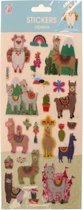 stickervel multicolor alpaca's 28 x 12 cm 22 stuks