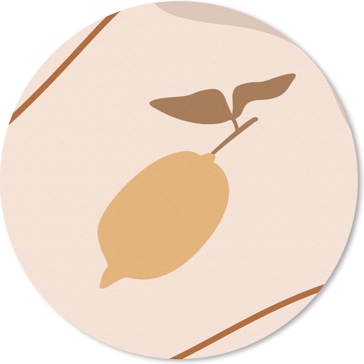 Muismat rond 20x20 cm - Mousepad Zomer - Citroen - Abstract - Ronde muismatten