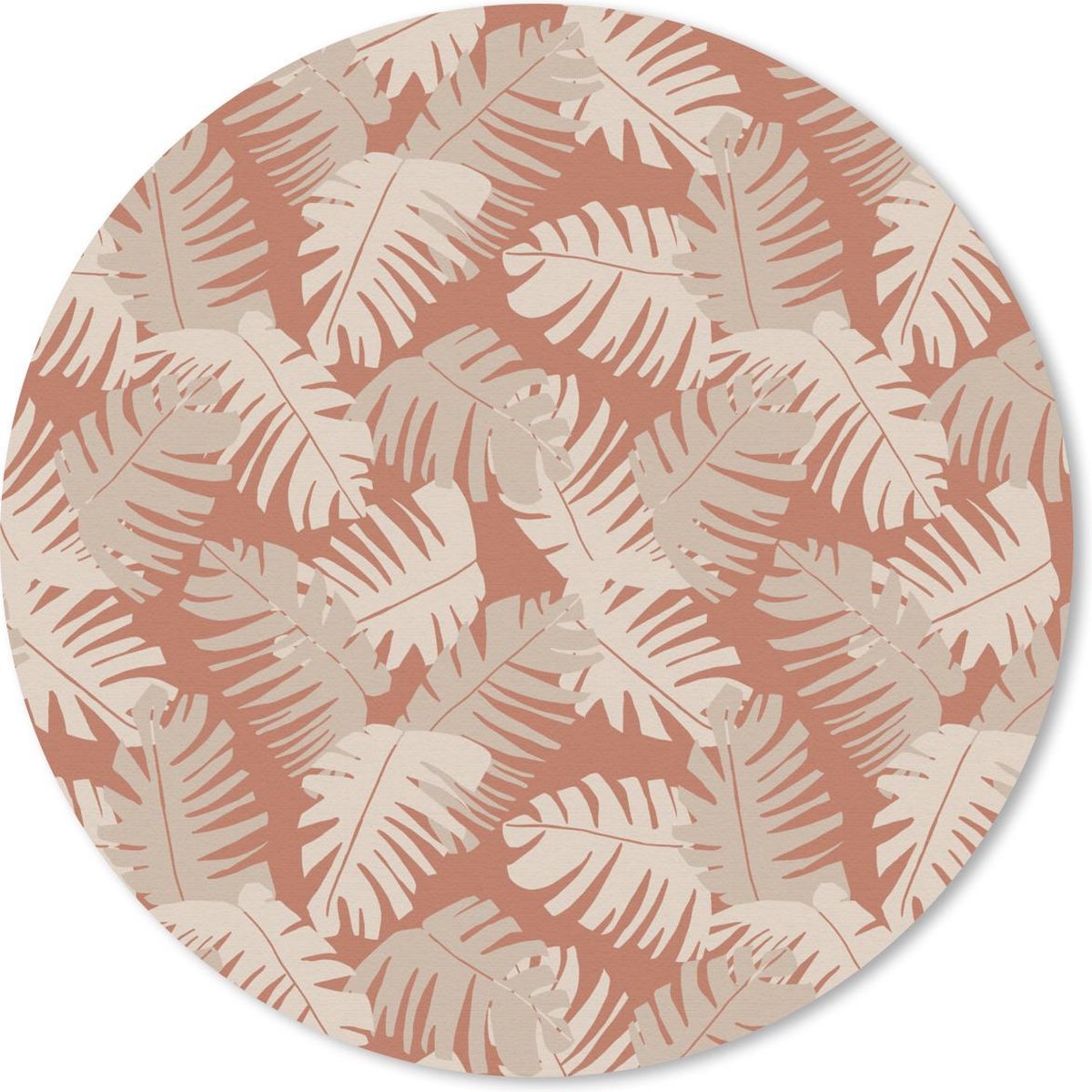 Muismat rond 40x40 cm - Mousepad Zomer - Bladeren - Tropisch - Ronde muismatten