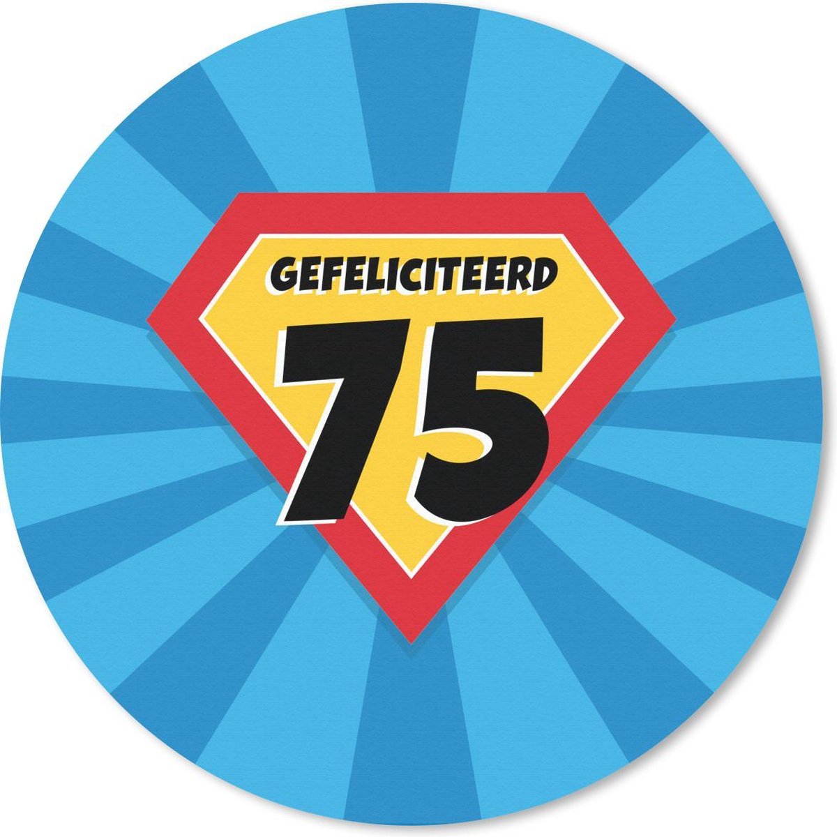 Muismat rond 20x20 cm - Mousepad Jubileum - 75 jaar - Cape - Ronde muismatten