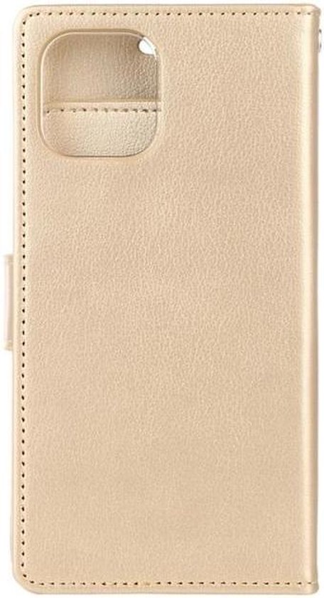 Étui de téléphone adapté pour Apple iPhone 13 Mini - Goospery Rich Diary - Étui avec porte-cartes - Or