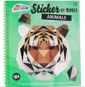 Grafix - Stickeren op nummer - ''Dieren'' - Sticker kinderen - Stickers - Stickerboek - Knutselen meisjes
