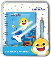 schrijfset Baby Shark junior papier blauw 2-delig