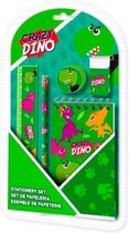 schrijfset Crazy Dino 25 x 13,8 cm groen 5-delig