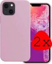 iPhone 13 Hoesje Silicone Case - iPhone 13 Case Lila Siliconen Hoes - iPhone 13 Hoes Cover - Lila - 2 Stuks