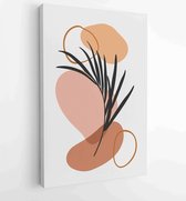 Canvas schilderij - Botanical wall art vector set. Floral and Foliage line art drawing with abstract shape. 3 -    – 1810230172 - 115*75 Vertical