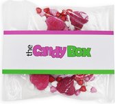 The candy box snoep snoepzakjes - Love Bird - Snoep - Gevuld met 200 gram snoep mix - hartjes - lolly - liefde - roze - zacht