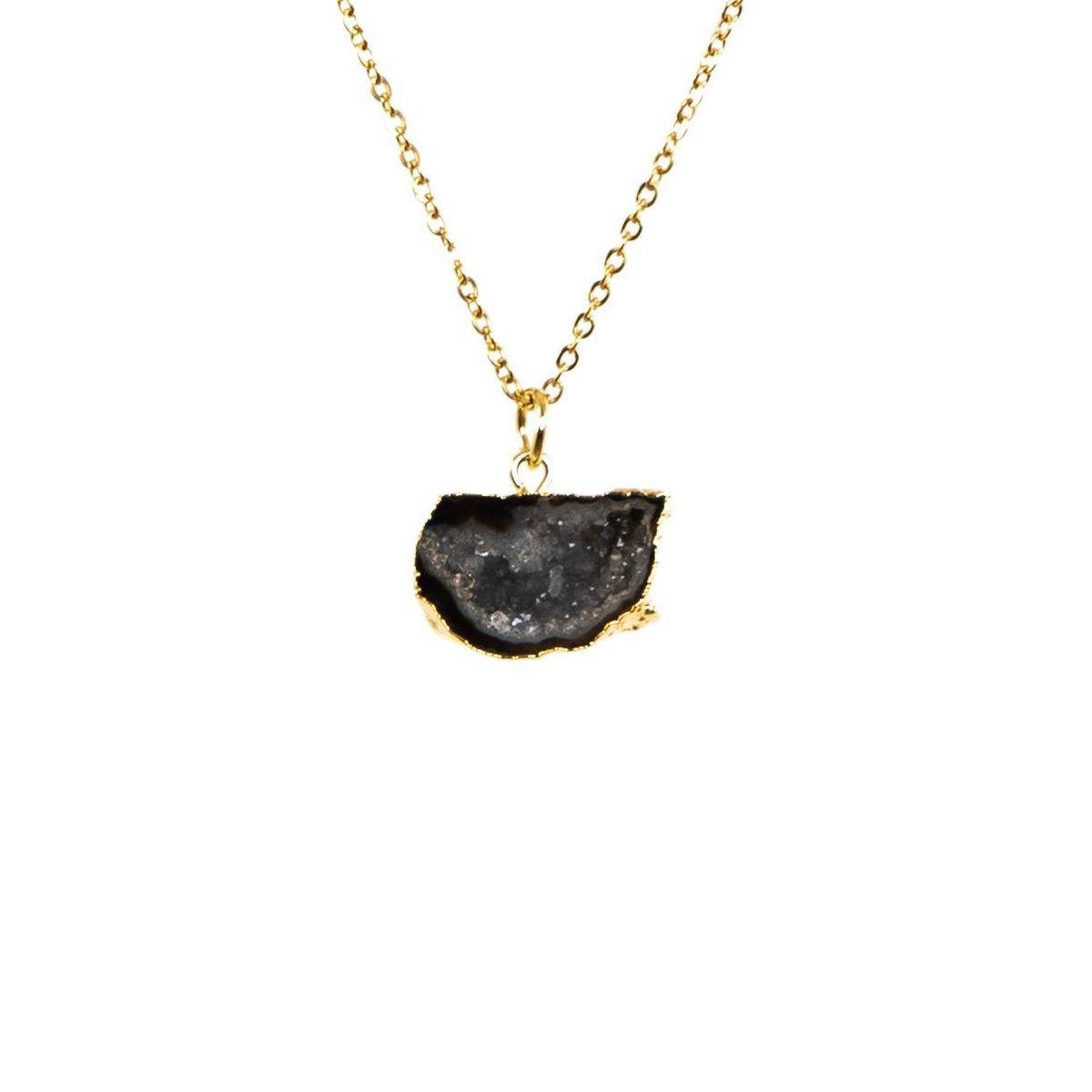 Lunar Wolff - Stone of Spirituality - Edelsteenketting - Black - Gold Plated