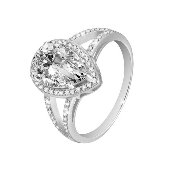 Di Lusso - Ring Ajaccio - Zirkonia - Zilver 925 - Dames - 17.00 mm