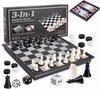 Afbeelding van het spelletje Opklapbare Magnetisch Schaakbord- Bordspellen- Schaakset- Chess Set - 32cm x 32cm- Schaak/dambord- Met Schaakstukken