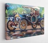 Canvas schilderij - Old auto, retro car, oil paintings  -     583851919 - 50*40 Horizontal