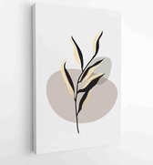 Canvas schilderij - Botanical and gold abstract wall arts vector collection. 2 -    – 1880158282 - 50*40 Vertical