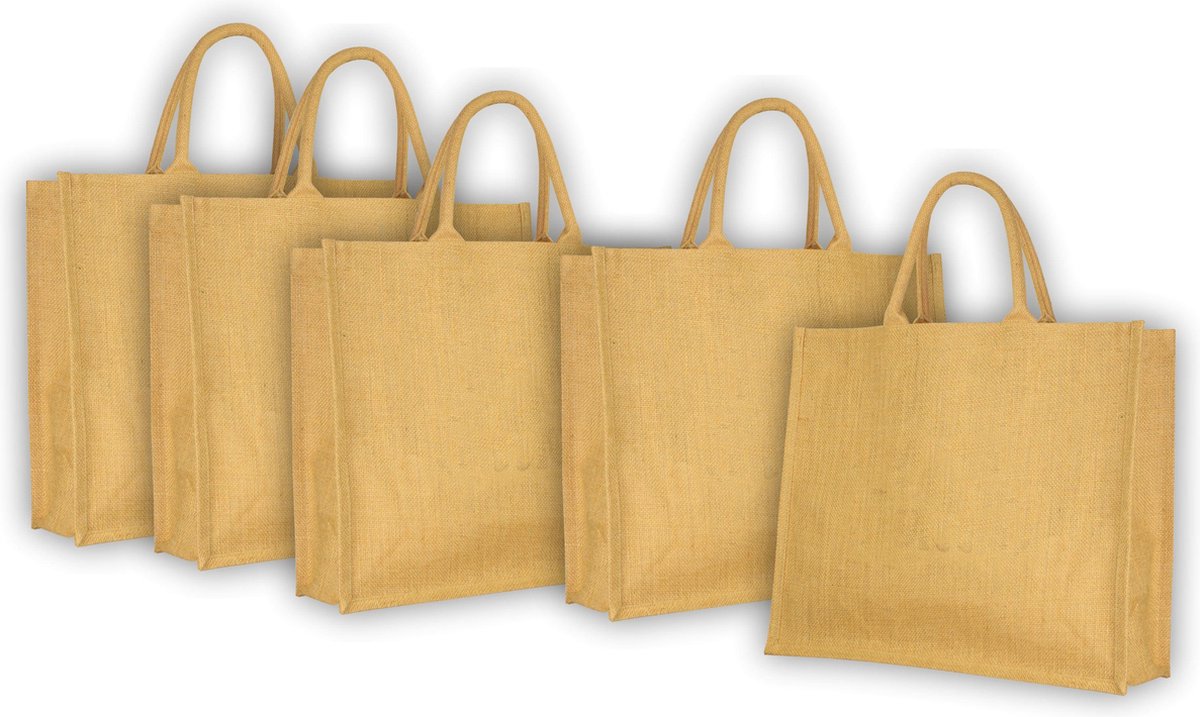 Jute Tas - 5 Stuks - Shopper - 40 x 15 x 35 - Strandartikelen beach bags / shoppers - Uts
