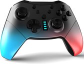 Merkloos - Draadloze Pro-controller voor Nintendo Switch - ondersteuning voor 6-assige dubbele motortrillingen - turbofunctie - compatibel met schakelconsole (verloopblauw en rood)