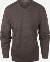 Steppin' Out Herfst/Winter 2021 Trui Fine Merino Vneck Mannen - Regular Fit - Wol - Bruin (XL)