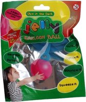 stuiterballon Jelly glow-in-the-dark 15 cm blauw