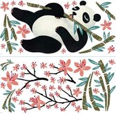 muurstickers Lazy Panda vinyl wit/zwart 39-delig