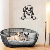 Hond - Golden Retriever - Honden - Wanddecoratie - Zwart - Muurdecoratie