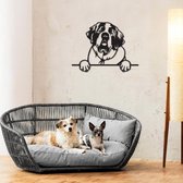 Hond - Sint Bernard - Honden - Wanddecoratie - Zwart - Muurdecoratie - Hout