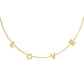Roestvrijstalen ketting letters love - Yehwang - Ketting - One size - Goud