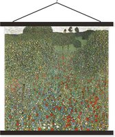Porte-affiche avec affiche - Affiche scolaire - Champ de Poppy - Gustav Klimt - 90x90 cm - Lattes noires