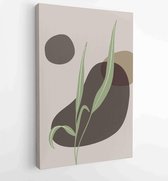 Canvas schilderij - Earth tone boho foliage line art drawing with abstract shape. Abstract Plant Art design for print, cover, wallpaper, Minimal and natural wall art. 3 -    – 1839
