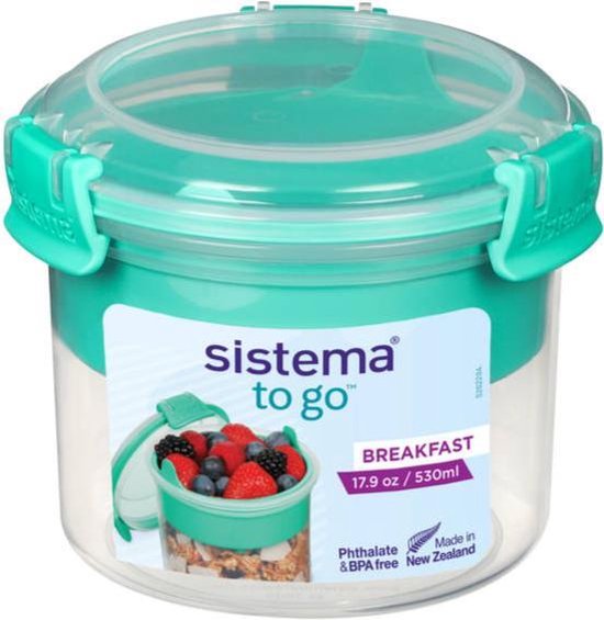 Bol petit-déjeuner Sistema To Go avec compartiment - 530ml - vert