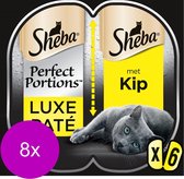 Bol.com Sheba Perfect Portions Paté Katten Natvoer - Kip - 48 stuks aanbieding