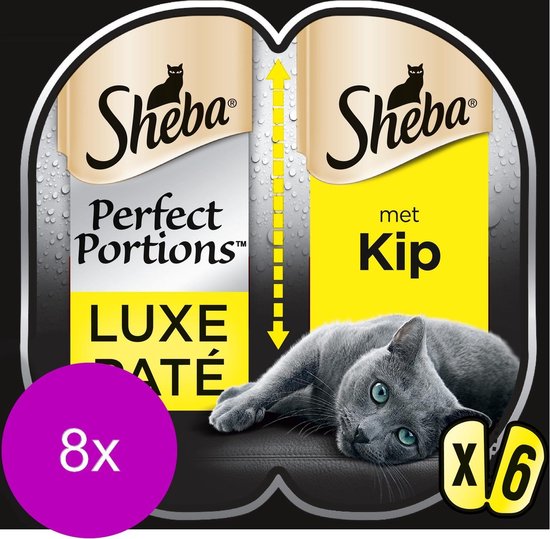 Snazzy Blaast op Spookachtig Sheba Perfect Portions Paté Katten Natvoer - Kip - 48 stuks | bol.com